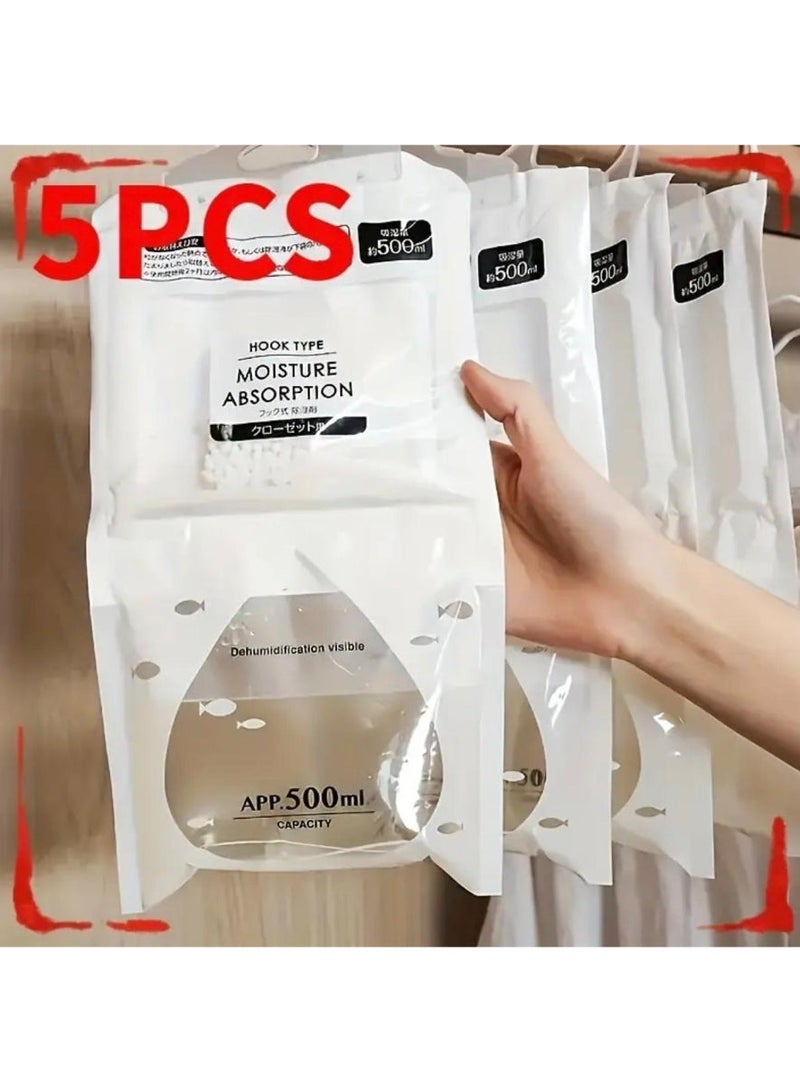 5-Pack Large Dehumidifier Bags, Moisture Absorber for Clothes - Image 1