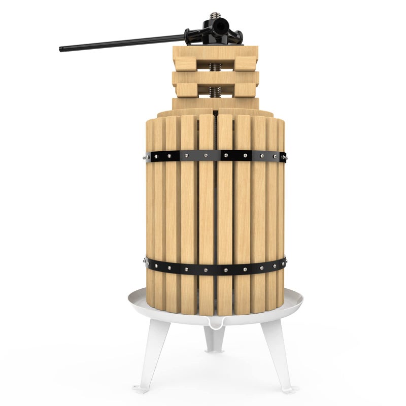 SQUEEZE master SQUEEZE master Fruit Press475Gallon18LSolid Wood Basket Wine PressVintage traditional juicer6 Press Wooden BlocksPole Handle Bar for JuiceWineCider1 free filter bag included 