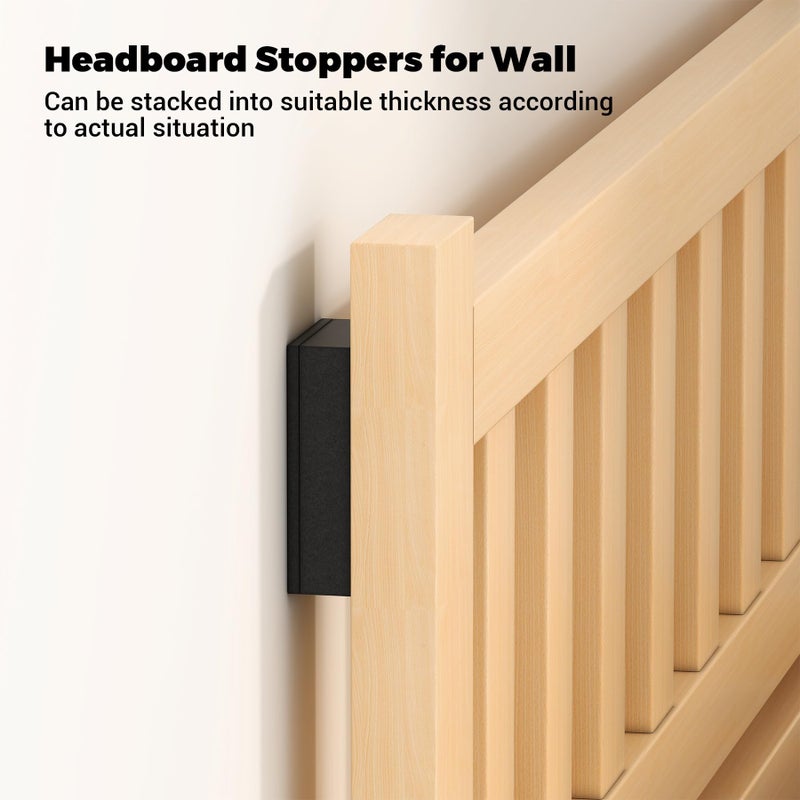 LveSunny Furniture Wall Protectors, LveSunny 23Pcs EVA Foam Headboard Stoppers for Wall, Bed Stoppers for Headboard, 10Pcs (20mm Thick)+13Pcs (3mm Thick) Couch Wall Protector, Black Headboard Bumper - Image 2