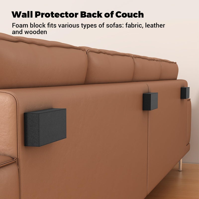 LveSunny Furniture Wall Protectors, LveSunny 23Pcs EVA Foam Headboard Stoppers for Wall, Bed Stoppers for Headboard, 10Pcs (20mm Thick)+13Pcs (3mm Thick) Couch Wall Protector, Black Headboard Bumper - Image 3
