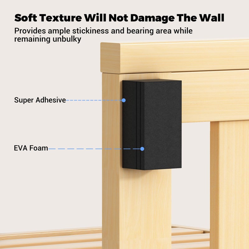 LveSunny Furniture Wall Protectors, LveSunny 23Pcs EVA Foam Headboard Stoppers for Wall, Bed Stoppers for Headboard, 10Pcs (20mm Thick)+13Pcs (3mm Thick) Couch Wall Protector, Black Headboard Bumper - Image 4