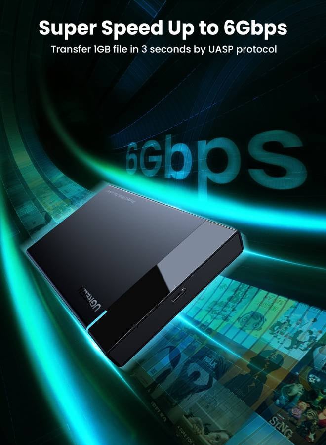 يو جرين Hard Drive Enclosure USB C USB 3.1 Gen 2 External Hard Disk Case Type C to SATA SDD Cover Adapter for 9.5mm 7mm 2.5 Inch SATA I II III PS4 6Gbps Fast Speed UASP - Image 3