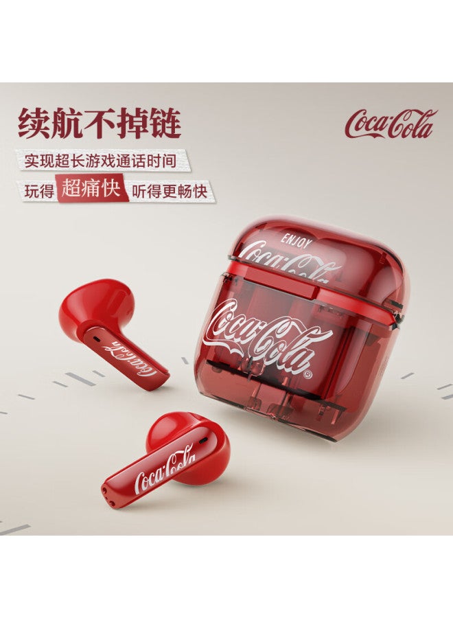 Coca-cola T36s True Wireless Bluetooth Earphones, Semi-in Sports Running Gaming Headphones, Long Battery Life, Student Couple Birthday Gift, Compatible With Huawei Apple Xiaomi Phones