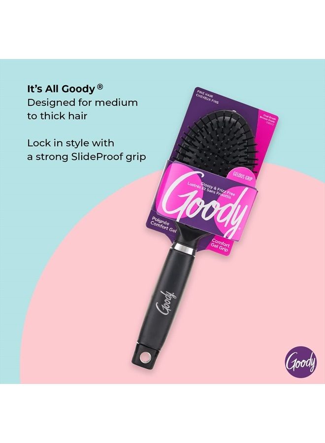 Goody Oval Hair Brush with Gelous Grip - For All Hair Types - Ion Infused Bristles for Frizz-Free and Glossy Styling - Pain-Free Hair Accessories for Women, Men, Boys, and Girls - Image 5