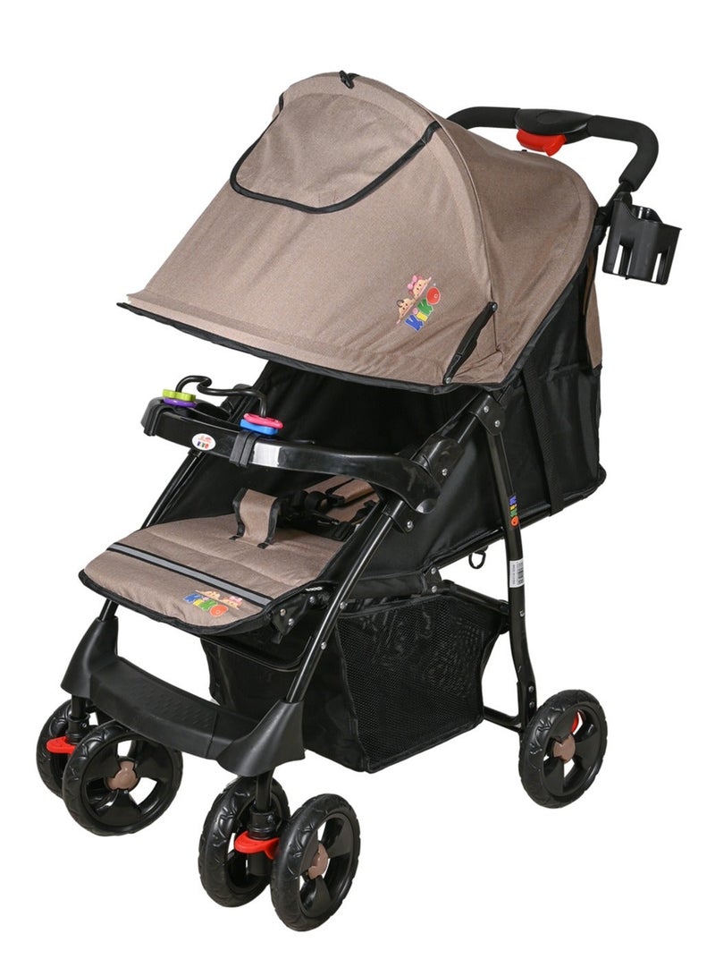 Kiko Comfortable Stroller Toys Tray 6 Wheels, 0 Months +, Beige