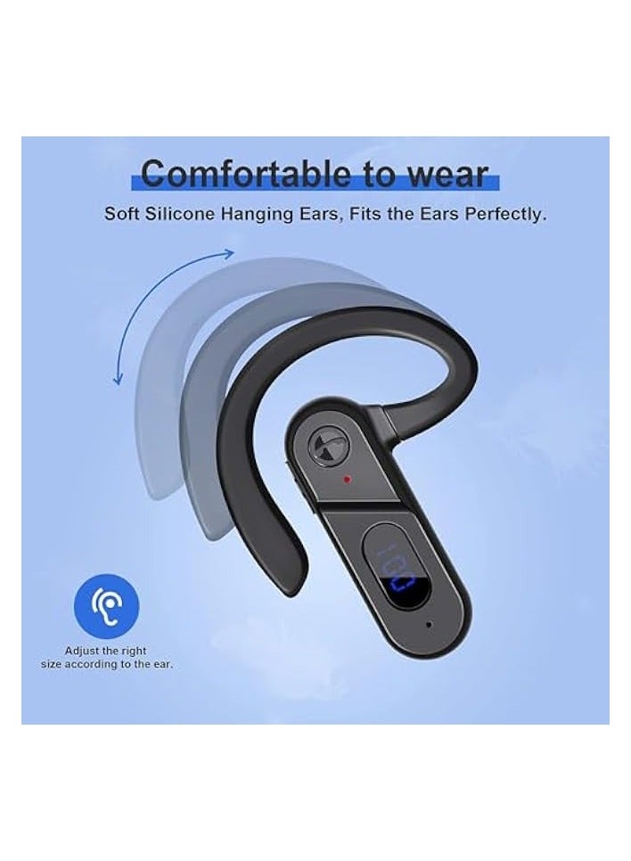 بروماس سماعات رأس بلوتوث لاسلكية، سماعات توصيل العظام بلوتوث، ميكروفون عرض الطاقة LED بلوتوث لاسلكي، سماعة رياضية مقاومة للعرق للجري، ركوب الدراجات، صالة الألعاب الرياضية، القيادة - Image 2