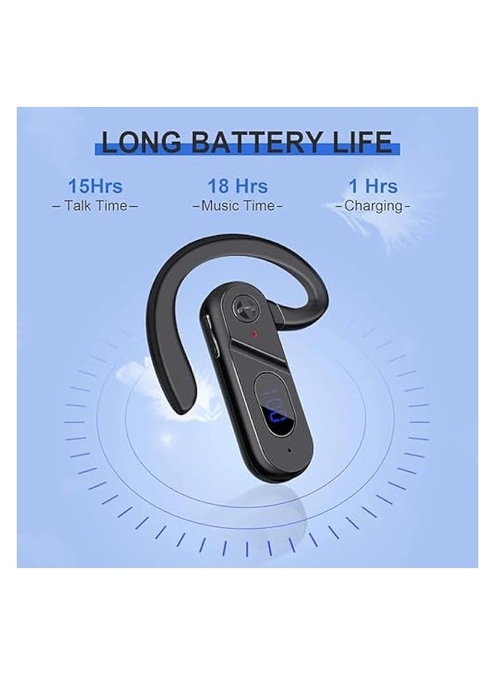 بروماس سماعات رأس بلوتوث لاسلكية، سماعات توصيل العظام بلوتوث، ميكروفون عرض الطاقة LED بلوتوث لاسلكي، سماعة رياضية مقاومة للعرق للجري، ركوب الدراجات، صالة الألعاب الرياضية، القيادة - Image 4