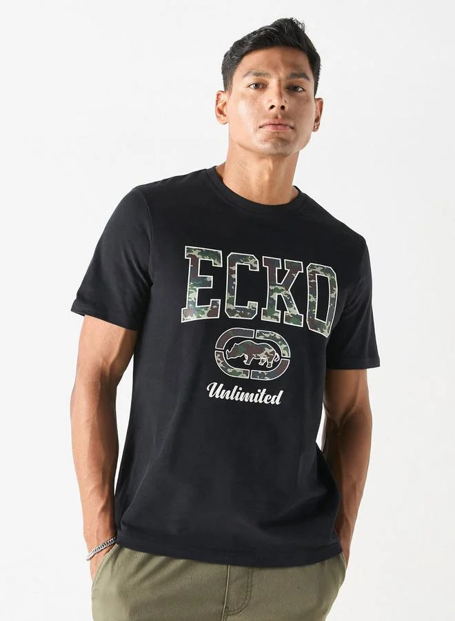 Ecko Unltd. Ecko Unltd Logo Print T-shirt Crew Neck