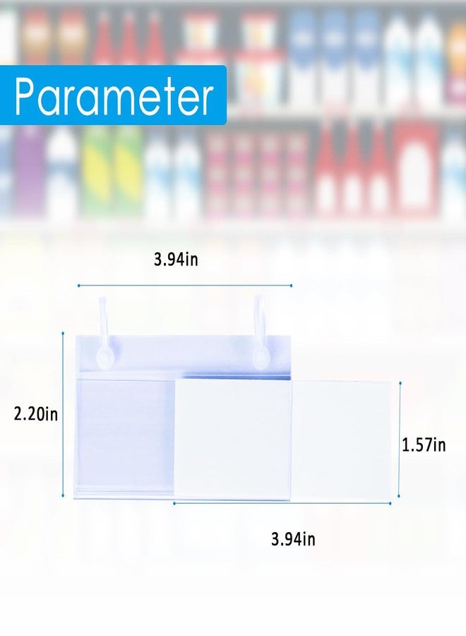 Diteje 20 Pack Plastic Basket Label Holders,Price Sign Wire Shelf Labels Holder with Easy Clip Design Snap Lock Closure,with Paper Insert,3.94x1.57inch - Image 5