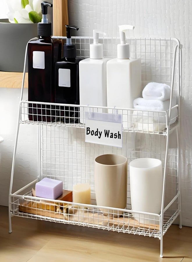 Diteje 20 Pack Plastic Basket Label Holders,Price Sign Wire Shelf Labels Holder with Easy Clip Design Snap Lock Closure,with Paper Insert,3.94x1.57inch - Image 4