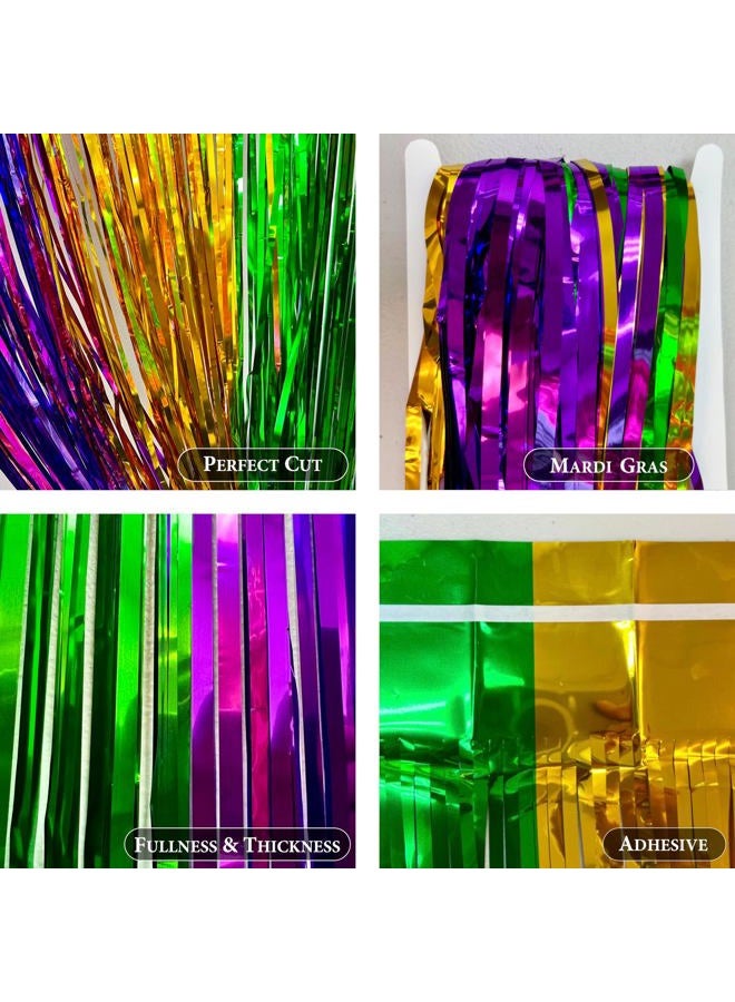 GIFTEXPRESS Mardi Gras Themed Metallic Fringe Table Skirt Set of 2 2-pack 43217-91959 - Image 5