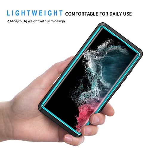 Lanhiem for Samsung Galaxy S22 Ultra Case, IP68 Waterproof Dustproof with Built-in Screen Protector, Heavy Duty Full Body Protective Phone Case for Samsung S22 Ultra 5G, Blue/Clear - Image 4