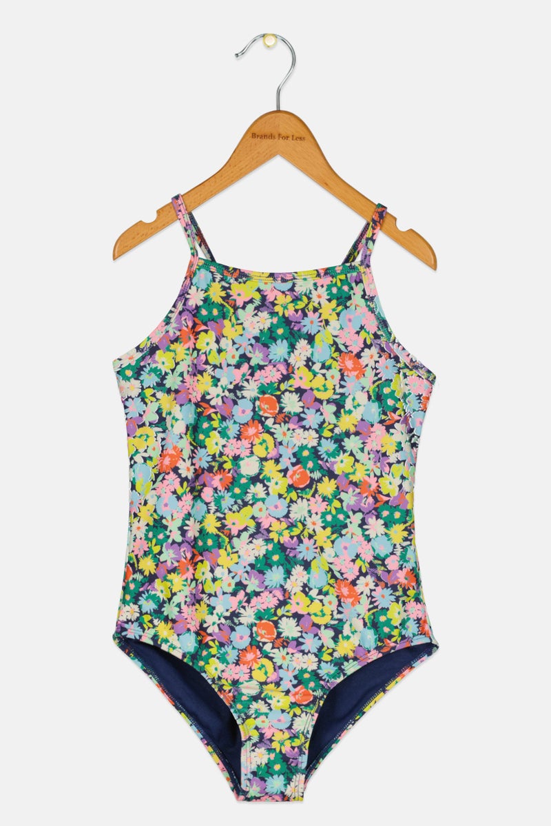GAP Kids Girl Floral Sleeveless Bodysuit, Multicolor - Image 1
