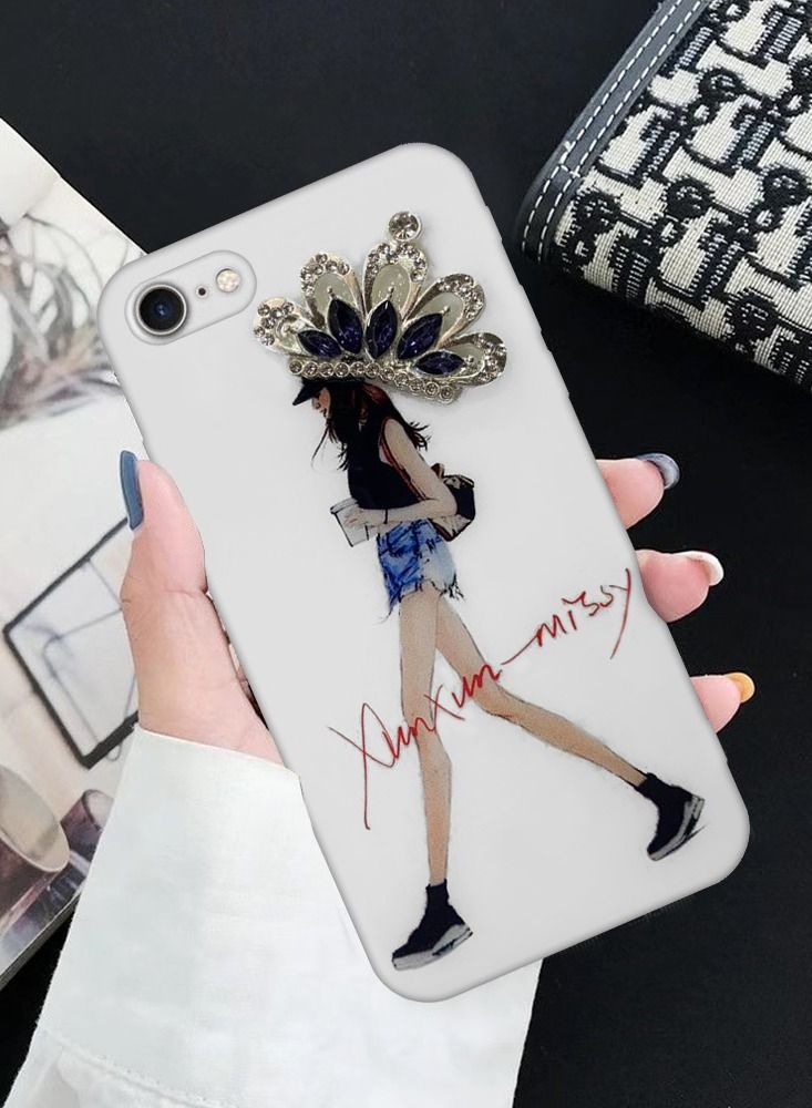 iPhone 7/8/SE 2020/SE 2022 Girl Design Case Fashionable Stylish Shockproof Cover 4.7 inch Design 2 - Image 1