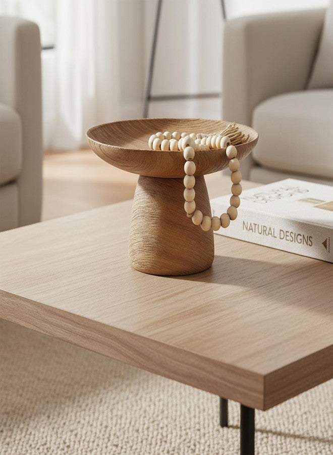 Braxio Decorative Bowl for Coffee Table Decor - Catch All Key Bowl for Entryway Centerpiece Fruit Tray with Wood-Like Finish Living Room Housewarming Gifts 8.5 x 8.5 x 4.8 Inch - Image 1