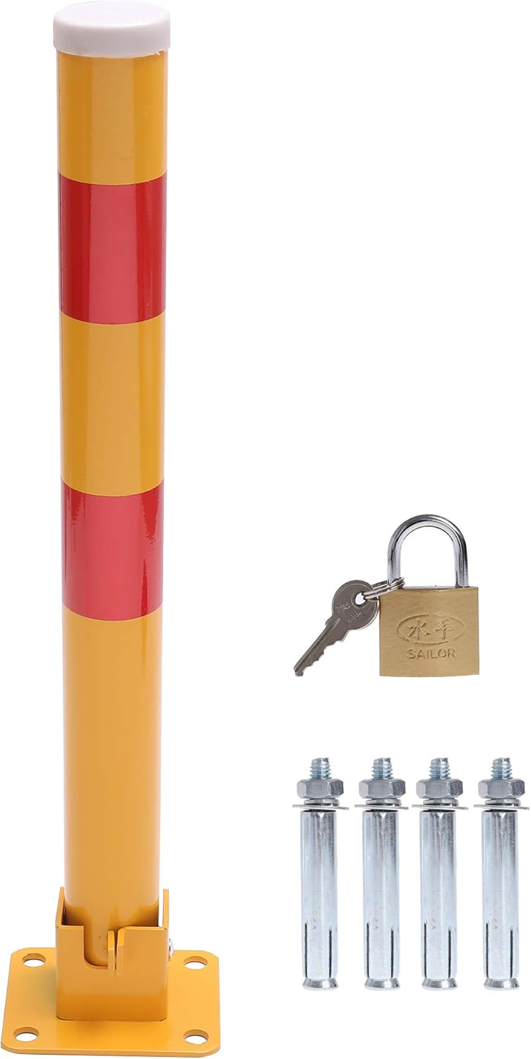 KATSU Tools قفل مساحة وقوف السيارات من كاتسو تولز، بولارد أصفر وأحمر 600 مم - Image 1