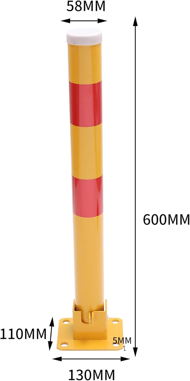 KATSU Tools قفل مساحة وقوف السيارات من كاتسو تولز، بولارد أصفر وأحمر 600 مم - Image 3