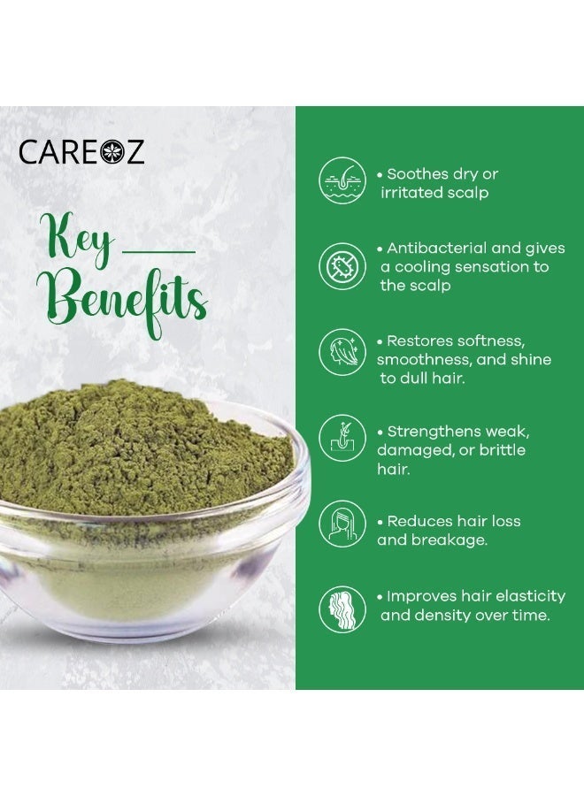 كير اوز بودرة الحنة المحايدة بدون لون للعناية بالشعر من CareOz | طبيعي 100% من الأعشاب الطبيعية | كاسيا أوبوفاتا لنمو الشعر دون التأثير على لون الشعر الأصلي | إصلاح تلف الشعر (107 جرام) - Image 5