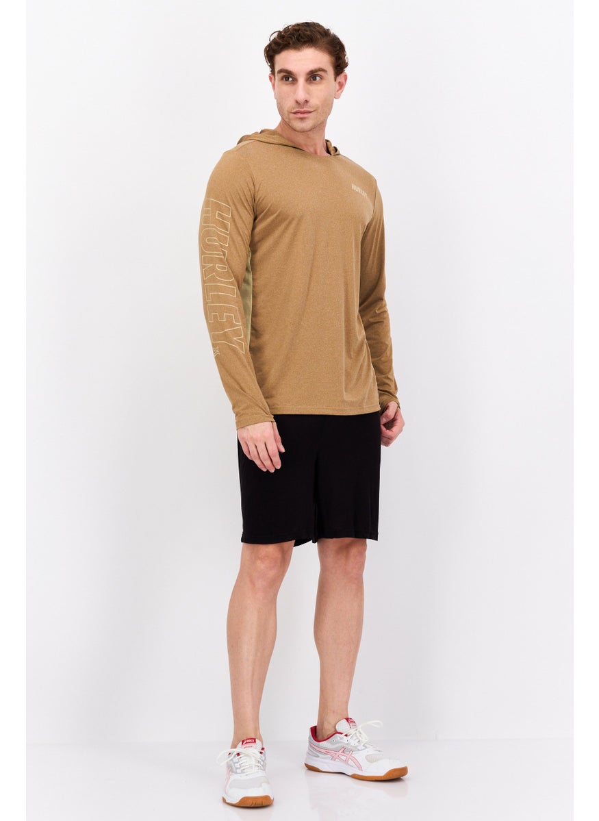 Hurley - Men Sportswear Fit Long Sleeve Training Hood, Brown - Image 1