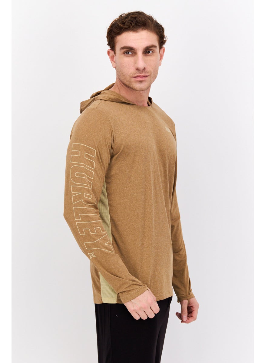 Hurley - Men Sportswear Fit Long Sleeve Training Hood, Brown - Image 1