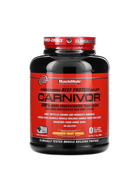 Carnivor Bioengineered Beef Protein Isolate Cinnamon Toast Cereal 3.7 lbs 1680 g