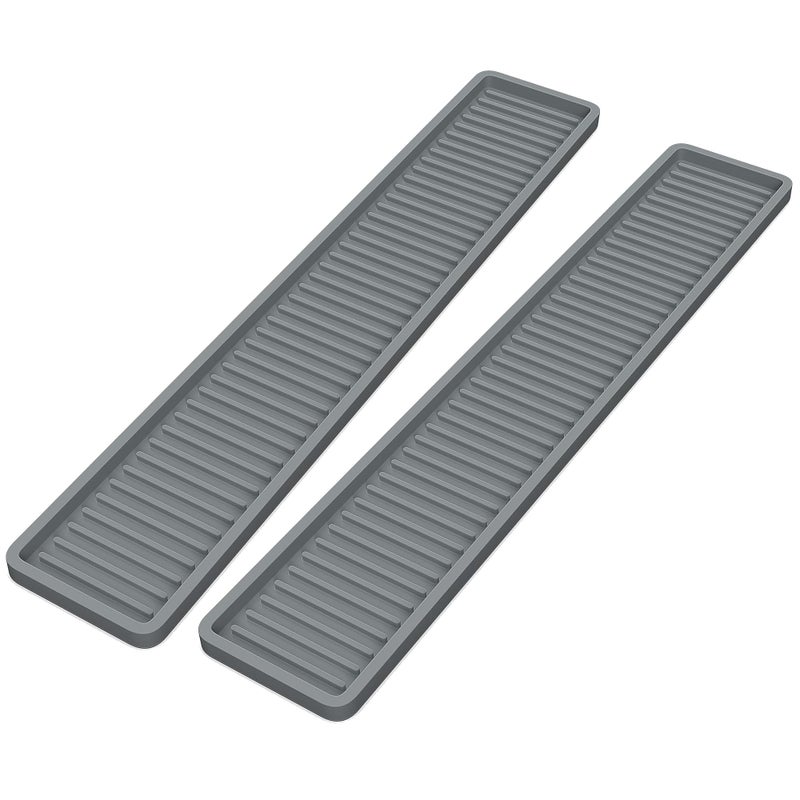 STORE 2508 Store2508 2 Pcs Silicone Kitchen Sink Long Holder Tray 41.3 x 8.7 Cm, Vanity & Bathroom Organizer, Bar Coffee Service Mat - Image 1
