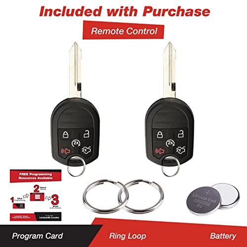 KeylessOption Keyless Entry Remote Control Fob Uncut Blank Ignition Car Key Remote Start for CWTWB1U793 (Pack of 2) - Image 3