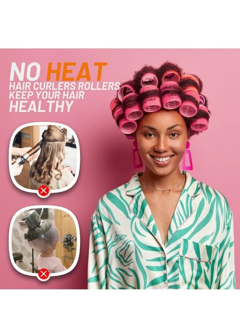 24Pcs Big Hair Rollers Set 12 Pcs Hair Rollers And 12 Pcs Stainless Steel Duckbill Clips - Image 3