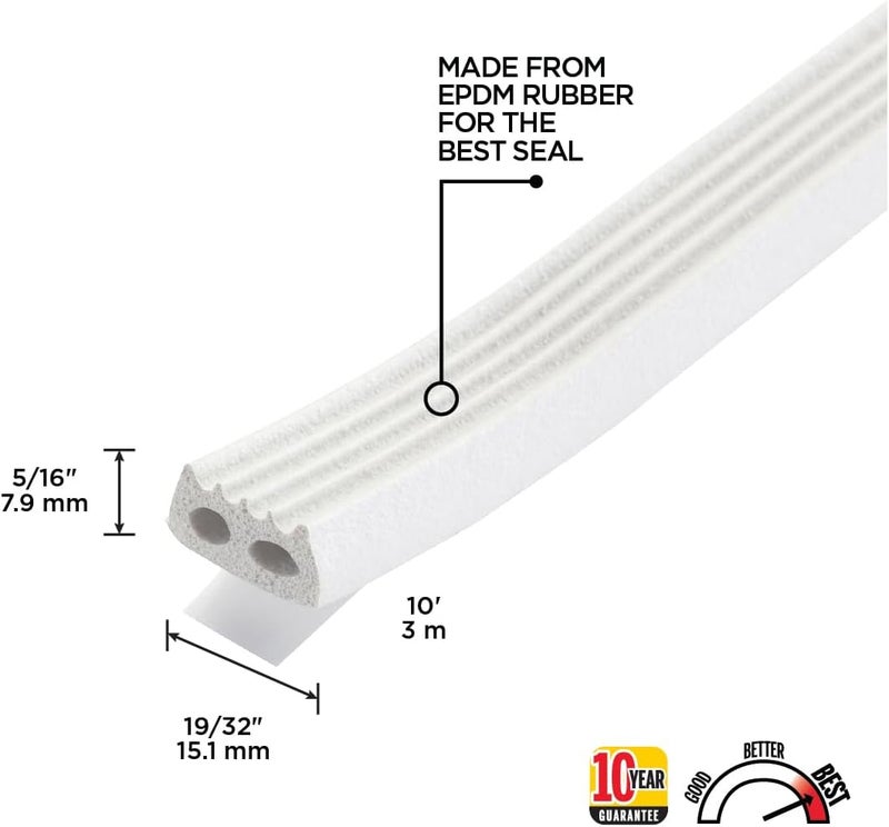 M-D Building Products All-Climate Weather-strip, 19/32 In W X 10 Ft L X 5/16 In T, White - Image 2