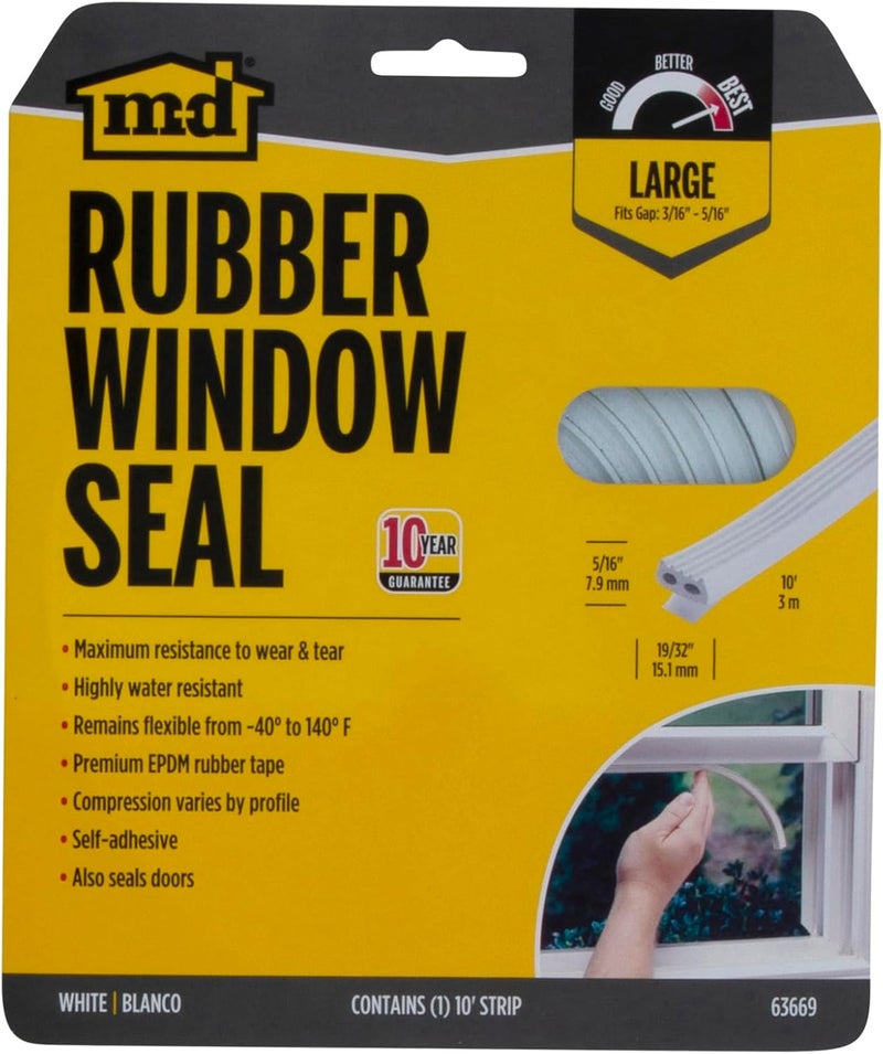 M-D Building Products All-Climate Weather-strip, 19/32 In W X 10 Ft L X 5/16 In T, White - Image 5