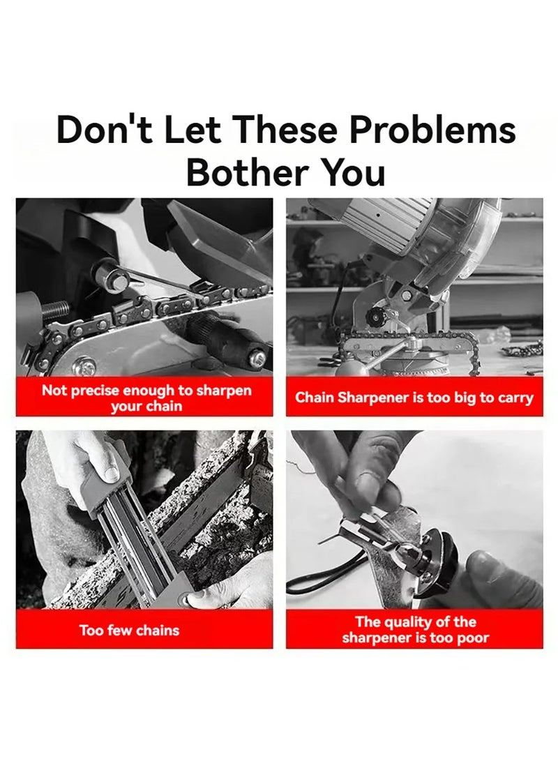 AROAQ Portable Crank Chain Grinder Household Chainsaw Chain Sharpener Power Tool File Grinding Sharpening Device - Image 4