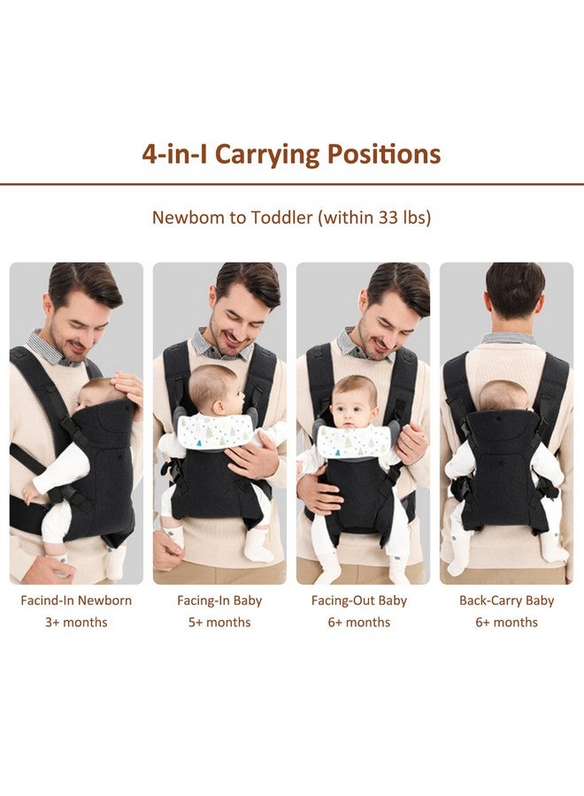IULONEE 4-in-1 Carrier Adjustable Baby Sling Newborn to Toddler Ergonomic Hipseat Baby Convertible Backpack Lightweight & Breathable Child Carrier Ideal for Hands-Free Parenting - Image 3