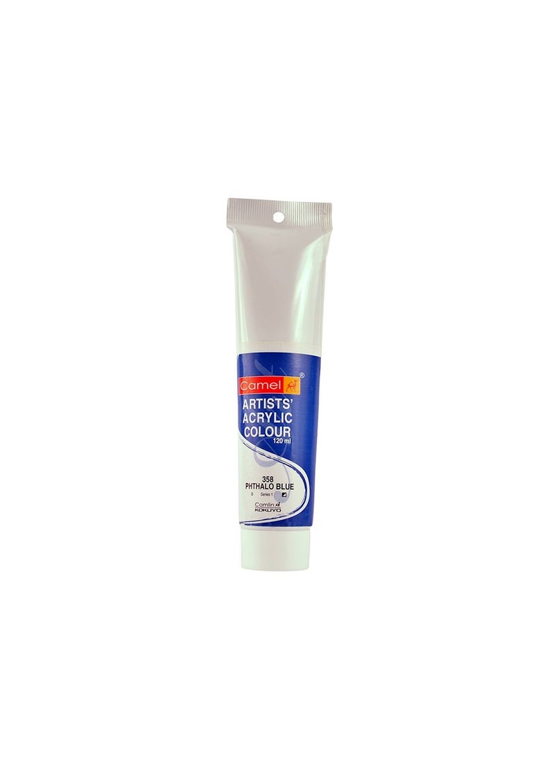 camel Camlin Kokuyo Artist Acrylic Colour Tubes 120ml Phthalo Blue 358 