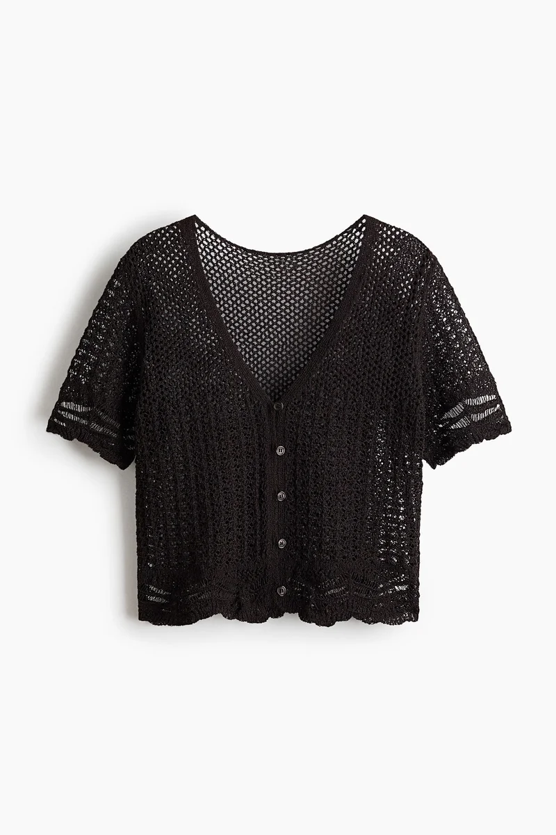 Crochet-look beach top