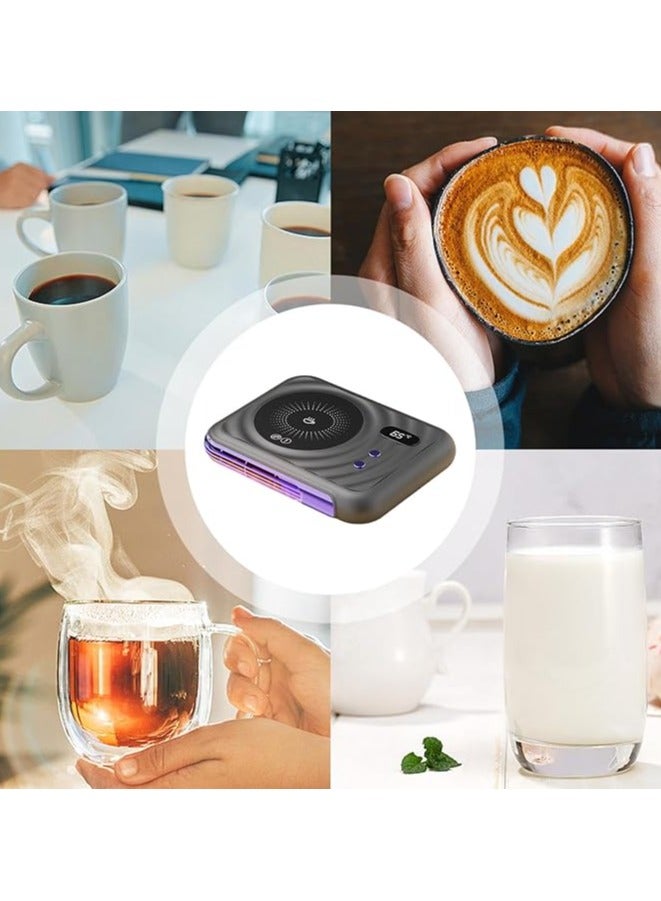 سناجل سخان أكواب القهوة، سخان أكواب كهربائي للمكتب، سخان أكواب حراري 2 في 1 وسخان مروحة صغير للمكتب مع 3 إعدادات للحرارة، سخان أكواب قهوة سريع التسخين للمنزل والمكتب - Image 4