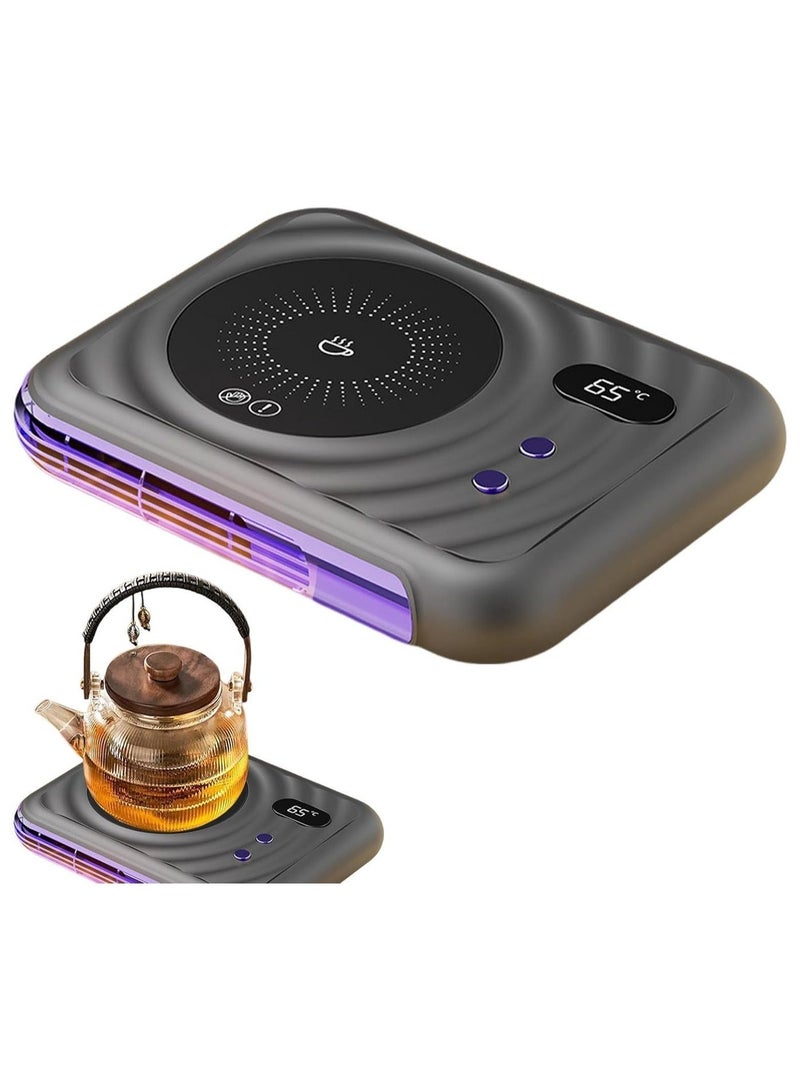 سناجل سخان أكواب القهوة، سخان أكواب كهربائي للمكتب، سخان أكواب حراري 2 في 1 وسخان مروحة صغير للمكتب مع 3 إعدادات للحرارة، سخان أكواب قهوة سريع التسخين للمنزل والمكتب - Image 1