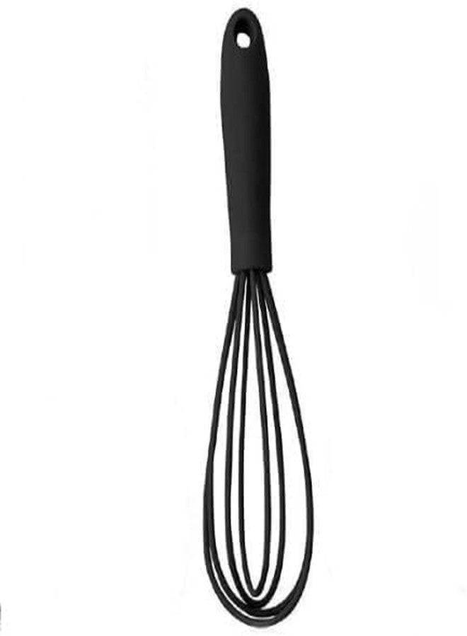 Rosojodg 1Pc Black Mini Silicone Whisk, 6.7inch Non-Scratch Non-Stick, Milk and Egg Beater Blender, Hand Egg Mixer, Kitchen Tool for Cooking, Baking, Mixing, Stirring, Kitchen Utensils - Image 1