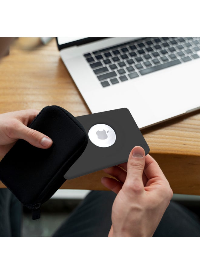 Generic - Cross Border Applicable For Apple Airtags Silicone Locator Protective Case Wallet Card Case Lost Location Tracker-Color:Playing Card Locator-black-Applicable Models:4 Piece Set - Image 1