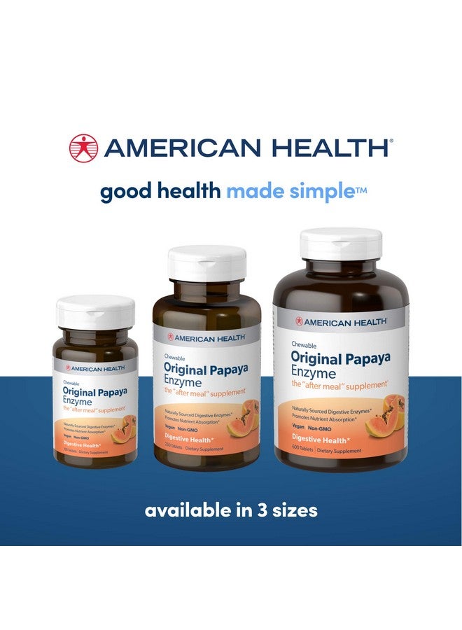 American Health Original Papaya Digestive Enzyme Chewable Tablets Promotes Nutrient Absorption And Helps Digestion 625 Count - Image 5