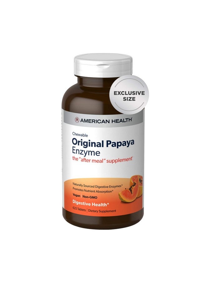 American Health Original Papaya Digestive Enzyme Chewable Tablets Promotes Nutrient Absorption And Helps Digestion 625 Count - Image 2