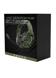 INK GAMERS GX500 Premium Over Ear Wired Gaming Headset for PS4/PS5/XBox/Switch/PC - Green Camouflage  - Image 5