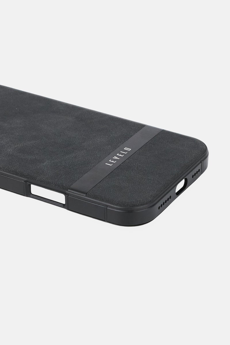 LEVELO iPhone 16 Pro Max Pelle Leather Protective Case, Black - Image 4