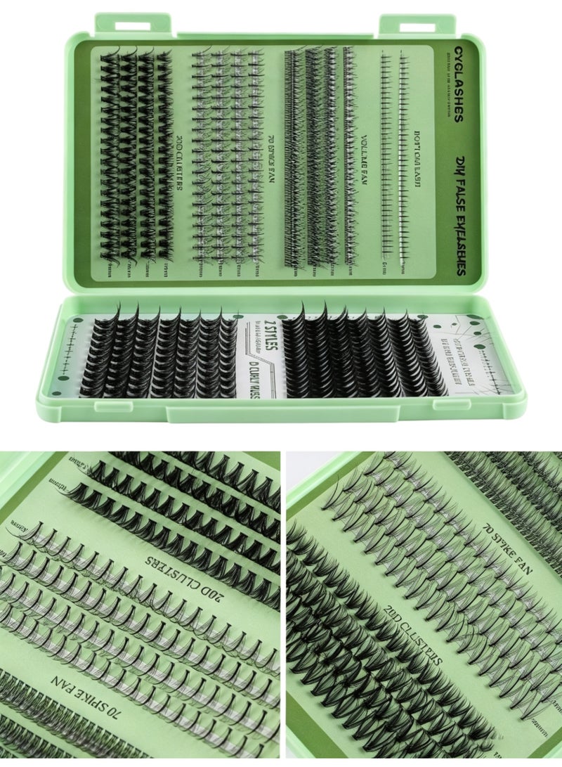 CMAYOME 551PCS DIY Eyelash Extension Kit,Wispy Individual Lash Clusters Refill Pack, D Curl Natural Thick Segmented ,10-16mm Mixed Length,With Lash Bond,Eyelash Brush And Tweezers,For Beginners,Self-Application - Image 5