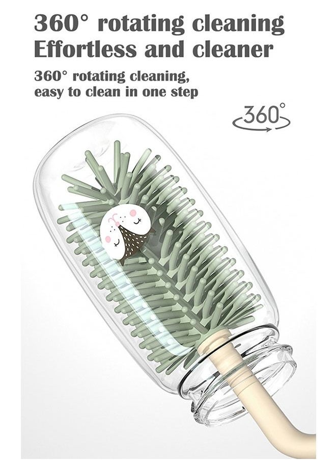 ZCM-HAPPY - 4-Piece 360 Degree Rotating Bottle Cleaning Brush Set for Cleaning Baby Bottles, Pacifiers, Sports Bottles, Vases and Glassware - Image 1