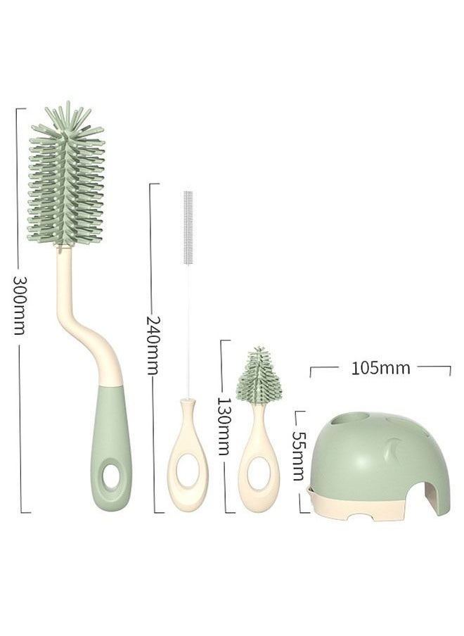 ZCM-HAPPY - 4-Piece 360 Degree Rotating Bottle Cleaning Brush Set for Cleaning Baby Bottles, Pacifiers, Sports Bottles, Vases and Glassware - Image 1