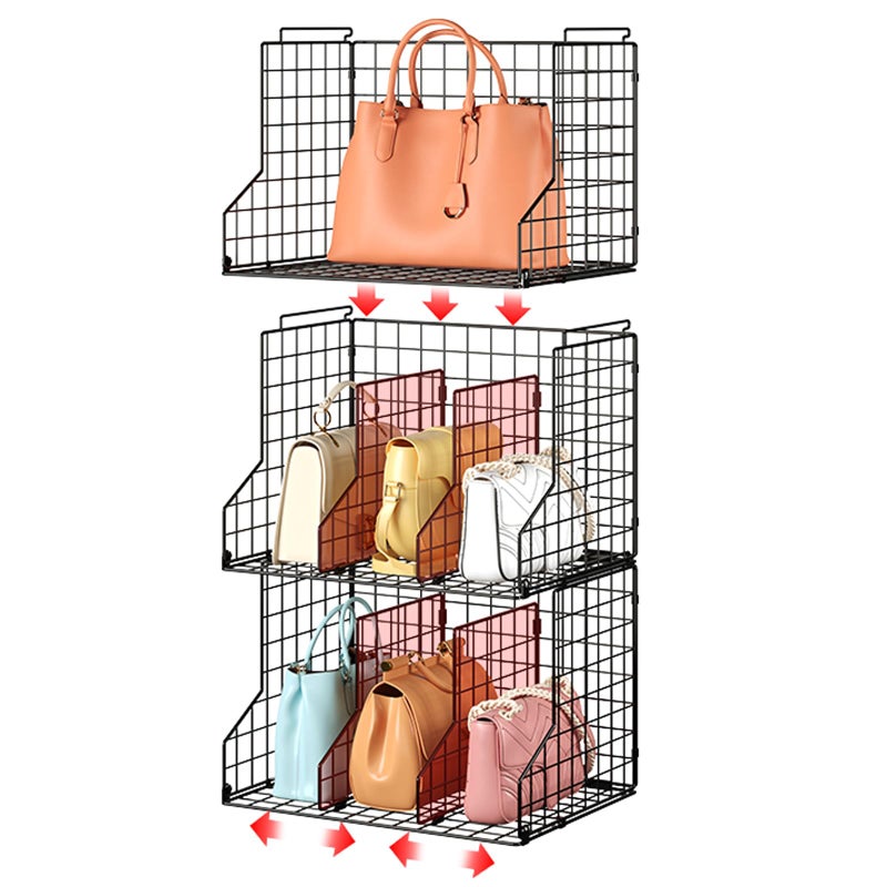 Sonyabecca Purse Storage Organizer for Closet : Adjustable 3-Pack Dividers Handbag Organizer - Stackable Wire Handbags Storage Baskets -Open Cabinets Wallets Tote Chain Bags Clutches - Image 1