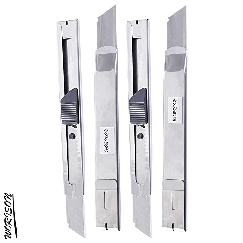 Worison Stainless Steel 18mm Cutter for Cutting Papers, Wallpapers, Cardboard, Vinyl, Tapes etc set of 4pc - Image 2