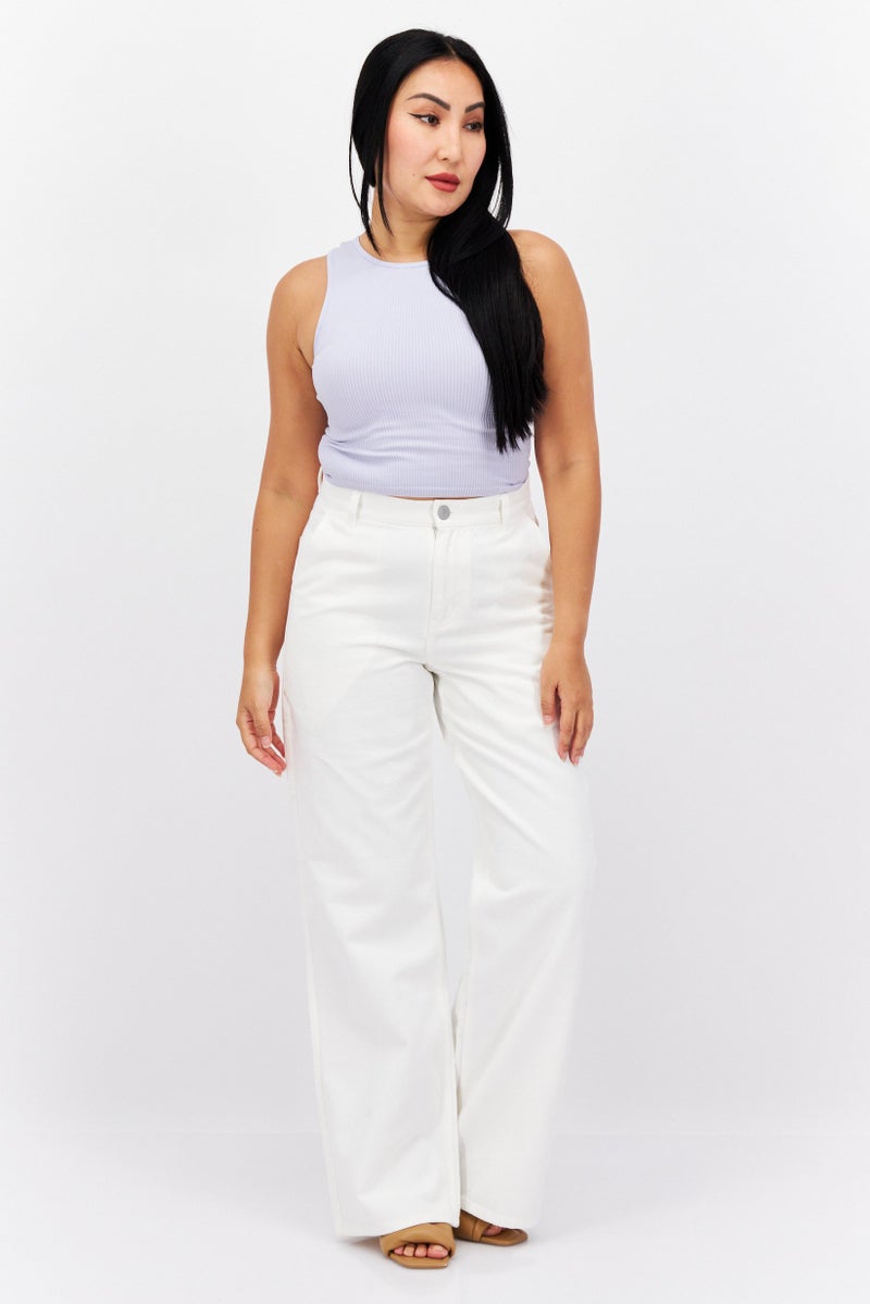 Esprit x Rest and Recreation Women Regular Fit Plain Non Stretchable Denim, White - Image 4