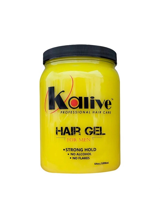 KALIVE 2 STYLE KALIVE Men's Hair Styling Gel 64 oz, Strong-Hold and Light Shine all day, Mens Hair Product fresh scent No Flaking or Alcohol - Image 1