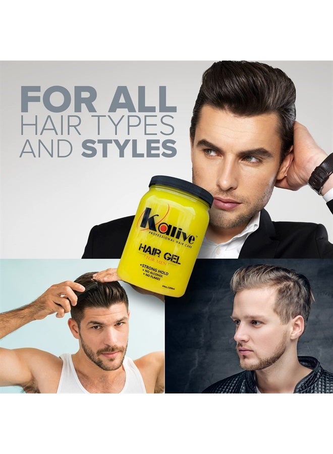 KALIVE 2 STYLE KALIVE Men's Hair Styling Gel 64 oz, Strong-Hold and Light Shine all day, Mens Hair Product fresh scent No Flaking or Alcohol - Image 4